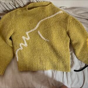 Paloma Wool Virgo Face Sweater in Yellow (Small)